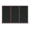 United Visual Products 30"x36" 1-Door Enclosed Outdoor Letterboard, Black Felt/Bronze Alum UV1166DSD3036-BRONZE-BLACK